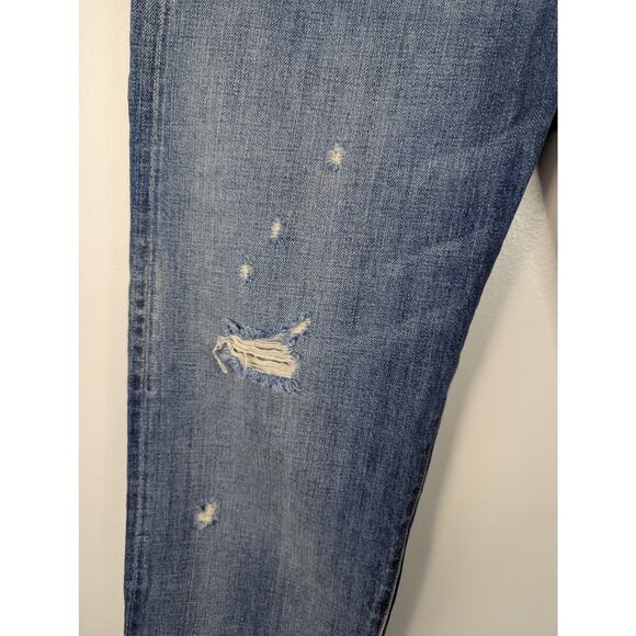 Vince Distressed Raw Hem Button Fly Straight Leg Jean - Picture 3 of 8